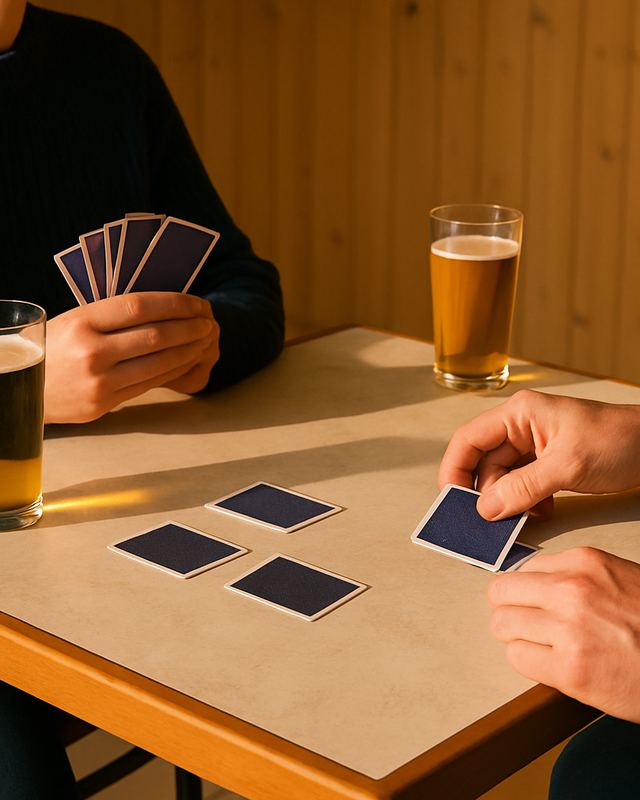 15 h, une partie de cartes avec deux demis